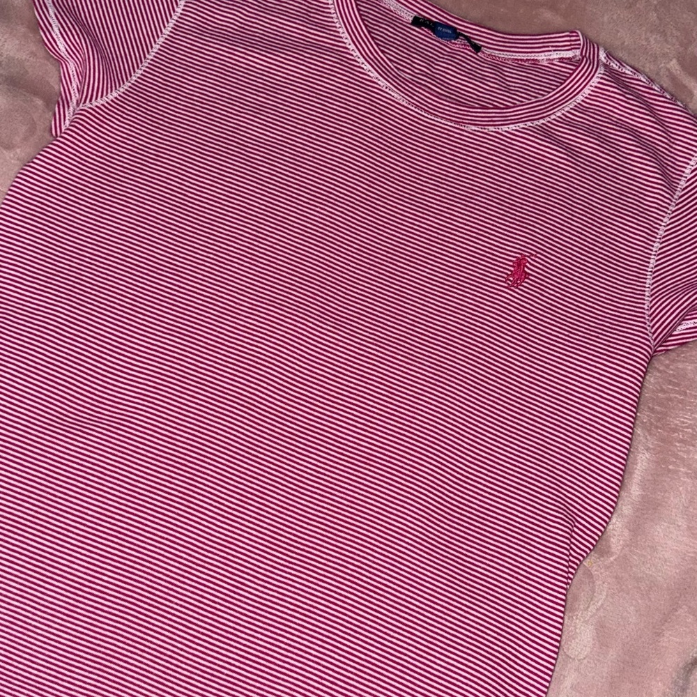 Ralph Lauren Pink Striped' Crewneck T-Shirt